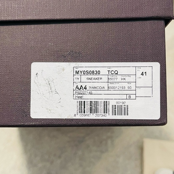 EUC Mens 8 Valentino Garavani Studded Open Low-Top Patent Leather Sneake White - Picture 8 of 16